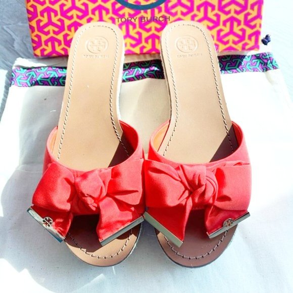 Tory Burch Shoes - Authentic NIB Tory Burch Wedge Sandal in Poppy Red